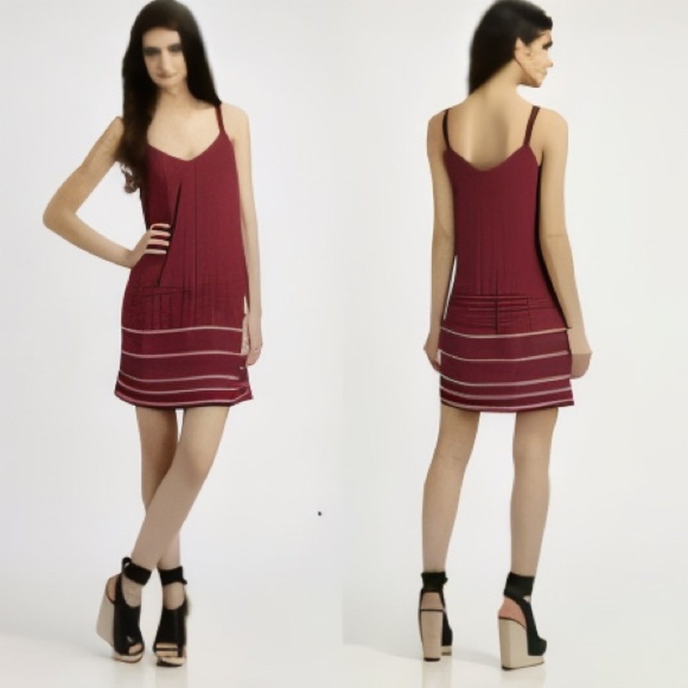 Theory Pink Striped Sleeveless Mini Dress Size 6